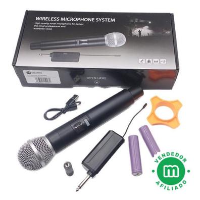 Pyle PDWM2232 Sistema de micrófono inalámbrico UHF - Incluye (2) micrófonos  de mano con batería recargable USB