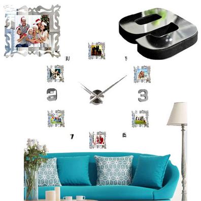 Reloj de pared moderno grande, reloj de pared 3D, decoración del hogar,  reloj de pared con espejo, reloj 3D moderno acrílico para propietarios de  viviendas, reloj de sala de estar 