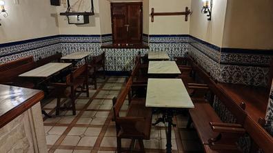 Mesa madera hierro rectangular mesas modernas restaurantes