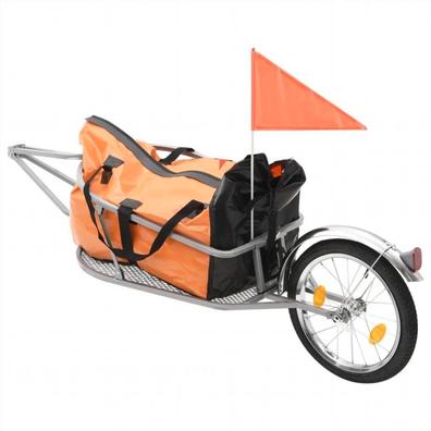 Remolque de carga para bicicleta, remolque de equipaje para bicicleta con  cubierta extraíble resistente al agua, marco plegable, ruedas de liberación