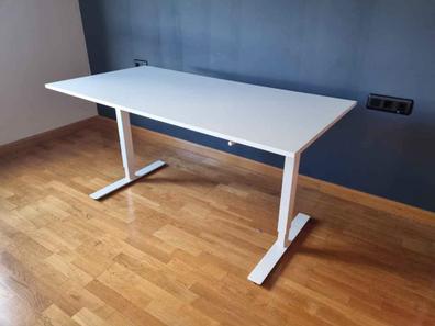 LINNMON / ADILS escritorio, efecto roble tinte blanco/negro, 100x60 cm -  IKEA
