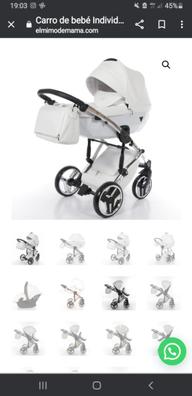 Carro de bebé 3 piezas Tiaro gris claro chasis blanco