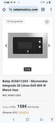 Balay 3CG6112X3 - Microondas Integrado 20 Litros Grill 800 W Marco