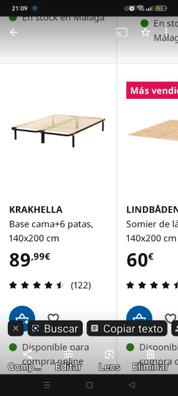 KRAKHELLA base cama+6 patas, negro, 140x200 cm - IKEA