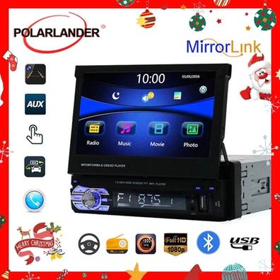 PolarLander Radio de coche 1 DIN 12V FM MP3 Bluetooth Autoradio Bluetooth  manos libres llamada en el tablero estéreo de coche incorporado con dos