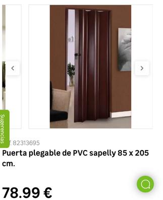 Puerta plegable de PVC roble 85 x 205 cm.