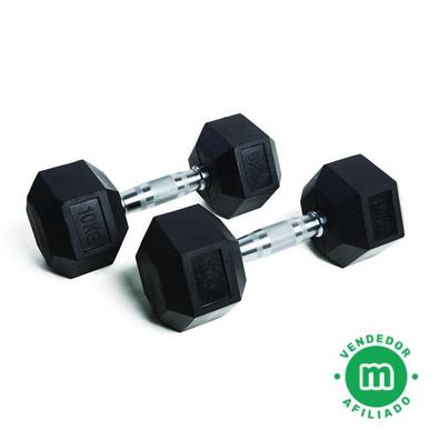 Conjunto De Mancuernas De Caucho Hexagonal De 8kg 1 Pares