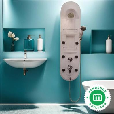  Wieoc Panel de ducha de baño negro columna termostática columna  de ducha montado en la pared con chorros de masaje de spa corporal :  Herramientas y Mejoras del Hogar