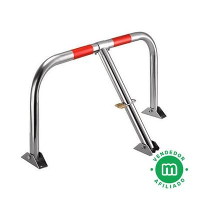 PARKING FACIL | Valla de Parking/Cepo Guardaplazas Modelo Eco-M | Bloqueo  Manual con Candado con Bandas Reflectantes | Incluye Candado y Tornillos 