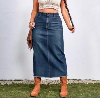 Falda Larga Falda Peto Vaquera Falda Vaquera Larga Moda Y