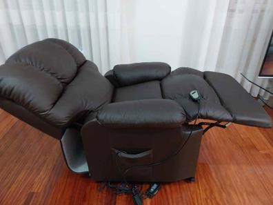 Sillones reclinables eléctricos de cuero marrón en venta en Pamono