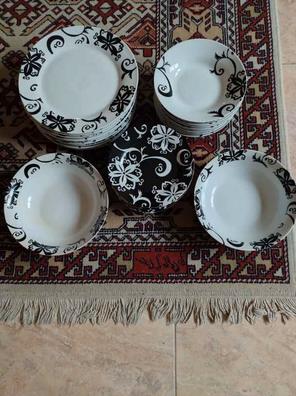 Juego de vajilla y platos de cerámica de 7 piezas, diseño vintage, juego de  platos y cuencos de estilo nacional para fiesta familiar
