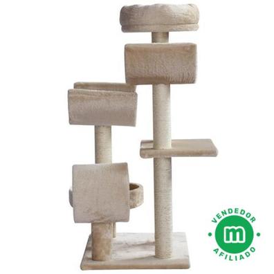 PawHut Árbol Rascador para Gatos Altura 120 cm Torre de Gatos con