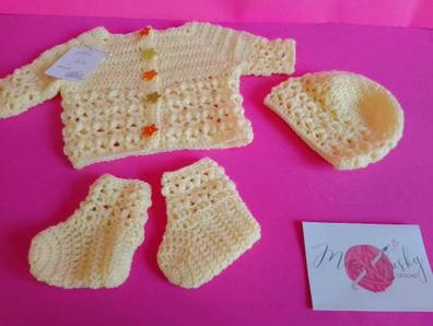 Gorro Bebe Beige Crochet Recién Nacido 3/6 Meses Artesanal Nuevo