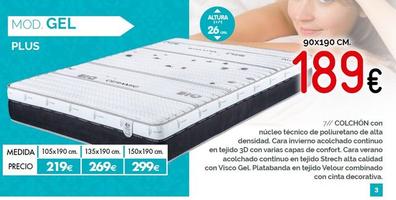 MICAMAMELLAMA Colchon 135x190 Viscoelástico Cool Gel | Altura 28 cm |  Fabricado en España | Firmeza Media Gran Confort | Alta Densidad |  colchones