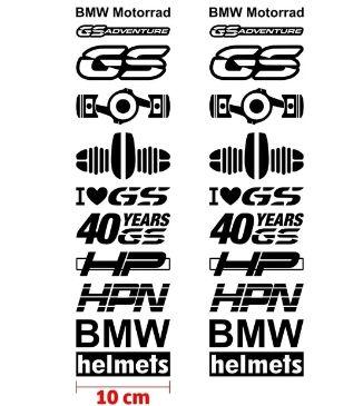 6 Pegatinas casco BMW logo moto helmet stickers en vinilo R1200 GS blanco  brillo