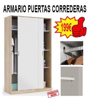 comprar armario puertas correderas de 220cm - Muebles San Francisco