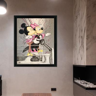Pintura de diamante Cuadro Kit Crystal Art - Mickey y Minnie - 30 x 30 cm