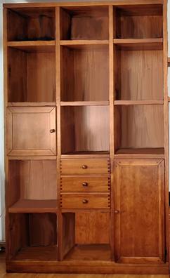 Estantería librería de 5 puertas y 5 cajones fabricada en madera de Cerezo  macizo al estilo Louis Philippe