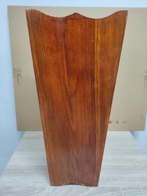 Paragüero decorativo de madera Paraguero blanco 22 x 48 x 22 cm
