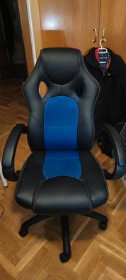 Silla de oficina de escritorio ergonómica con asiento tapizado ajustable en  altura e inclinable color negro Songmics
