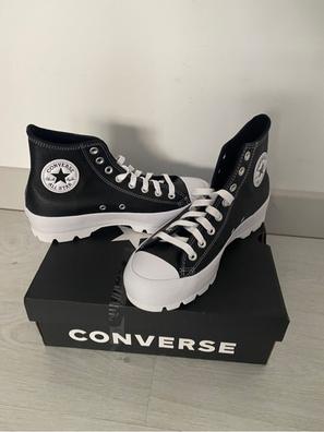 Converse doble suela negras cuero best sale