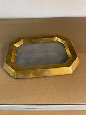 Bandeja escultórica de los años 80 de David Marshall en bronce bicolor