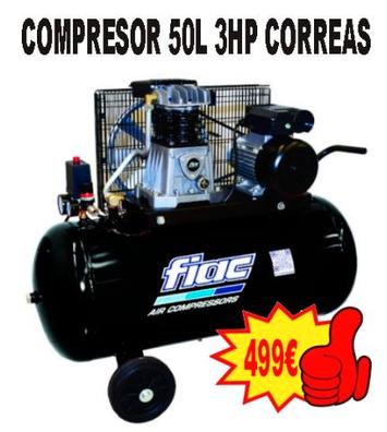 Compresor De Aire De 50 Litros 2CV, Monofásico, 206L/min, 220V, 8 Bares, 92  Db