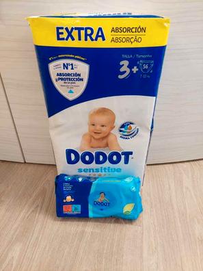 Dodot Sensitive kit recién nacido con pañales talla 1 paquete 28 unidades +  pañales talla 2 + caja dispensadora toallitas 54 unidades 2 paquetes 32  unidades