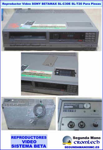 Milanuncios - Reproductor Vídeo SONY BETAMAX SL-T20