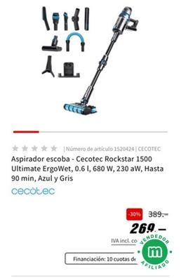 Cecotec Aspirador Escoba Sin Cable Conga Rockstar 880 Ultimate Ergoflex  Gris