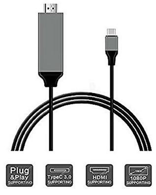 CABLE TIPO C A HDMI USB 3.1 USB-C A HDMI PLUG&PLAY CON SMART CARGADOR  UNIVERSAL