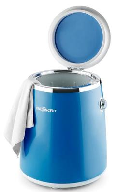 Mini lavadora portátil de un tambor con centrifugadora de plástico de color  azul y blanco Caravan Tangarus