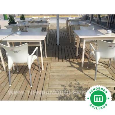  Juego de mesa de terraza al aire libre para 2 personas sillas  de comedor (mesa cuadrangular + dos sillas) : Patio, Césped y Jardín
