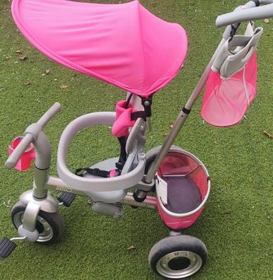 Triciclo de dos plazas, bicicleta de dos plazas para niños, cochecito doble  de acero de alto carbono para 1 a 7 años, color morado, regalos para niñas