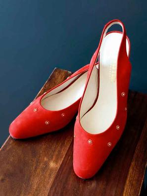 Pura Lopez Zapatillas De Una Sola Tira Zapatos De Tacon De Flores