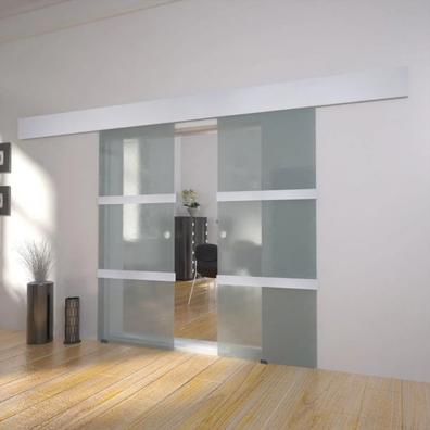 Puerta Corredera de Cristal,Puerta Corredera Transparente de Cristal Sin  Obra,76 x 205 cm : : Bricolaje y herramientas