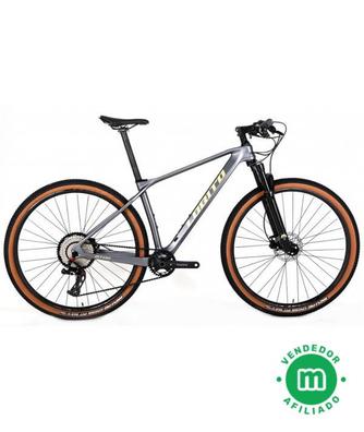 Bicicleta MTB 29 TWITTER Warrior Pro, Carbono talla S - transmision  Shimano Deore 12v - gris