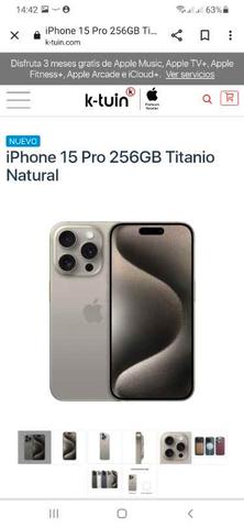 Apple iPhone 15 Pro 256GB Titanio Natural de APPLE 