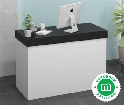 Mostrador recepción BASIC ancho 120 cm + cajonera 3 cajones, color blanco -  Mobiocasión