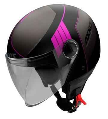 Casco integral Valor Mad rosa/negro mate equipacion ropa moto chica