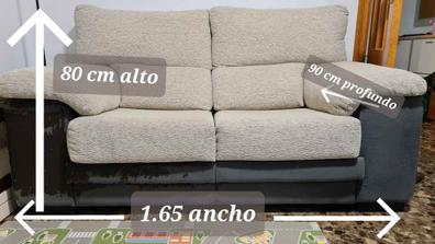 Sofá 2 plazas con asientos deslizantes, respaldos reclinables, 2 pufs -  Toledo
