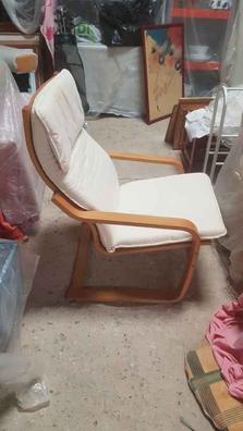POÄNG sillón para niños, chapa abedul/Knisa beige claro - IKEA