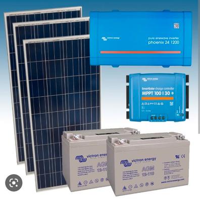 Panel solar de 500 W sistema de batería de 200 Ah: 2 baterías de gel de 100  Ah + inversor de 1500 W + paneles solares de 5 x 100 W + controlador MPPT
