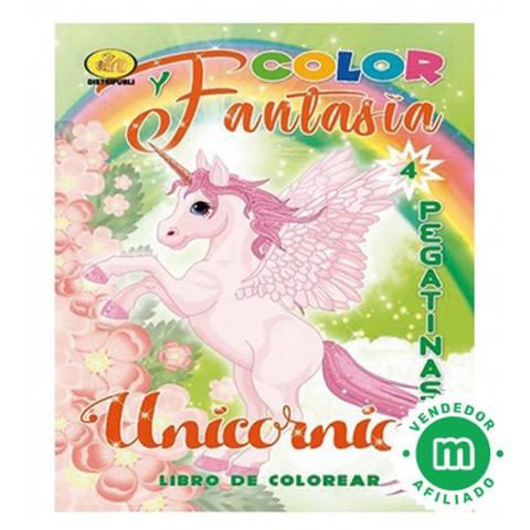 Libro de colorear pegatinas unicornio