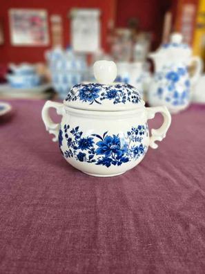 ANTIGUA TETERA CHINA DE PORCELANA BLUE AND WHITE porcelana craquelada