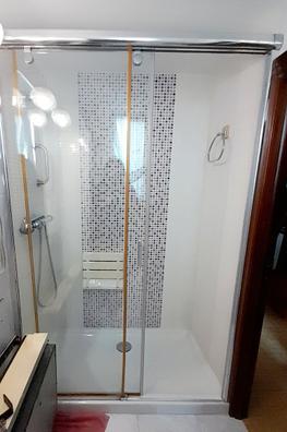 Mampara de ducha Frontal 1 fijo + 1 puerta corredera. Transparente. An –  Akuova
