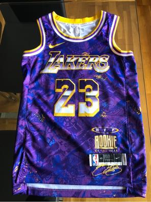 Camiseta morada sin mangas de LeBron James de los LA Lakers de la