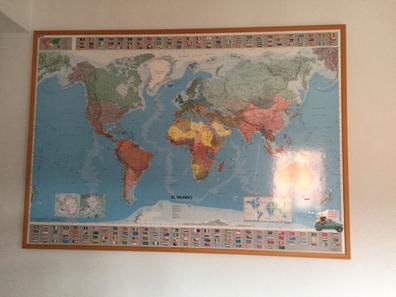 Milanuncios - Mapa mundi de corcho con banderitas