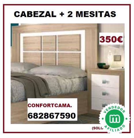 Milanuncios - Cabecero cama 150 y mesitas.
